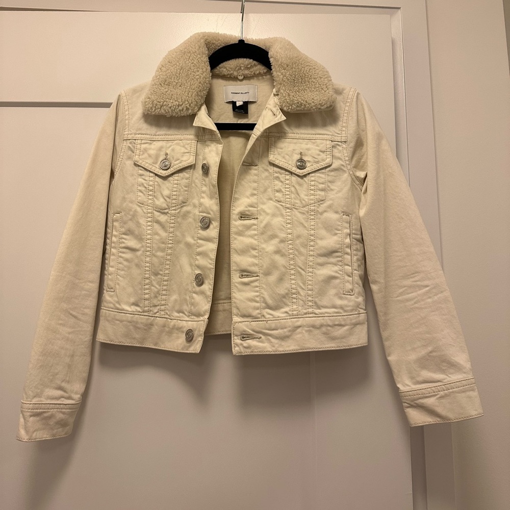 Current Elliot Cropped Jacket with Shearling Collar